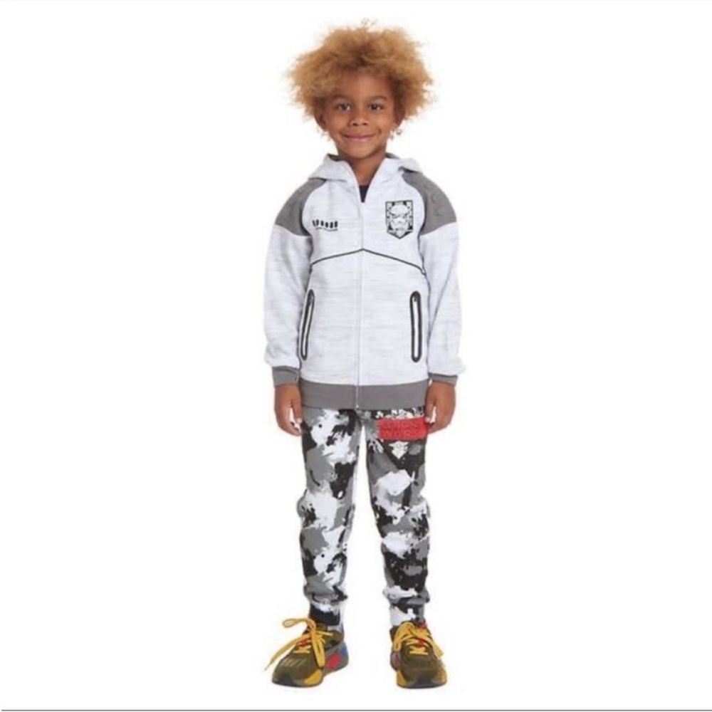 NWT Star Wars Youth Boys Full Zip Hoodie WHITE - size L (14/16) - Picture 3 of 8